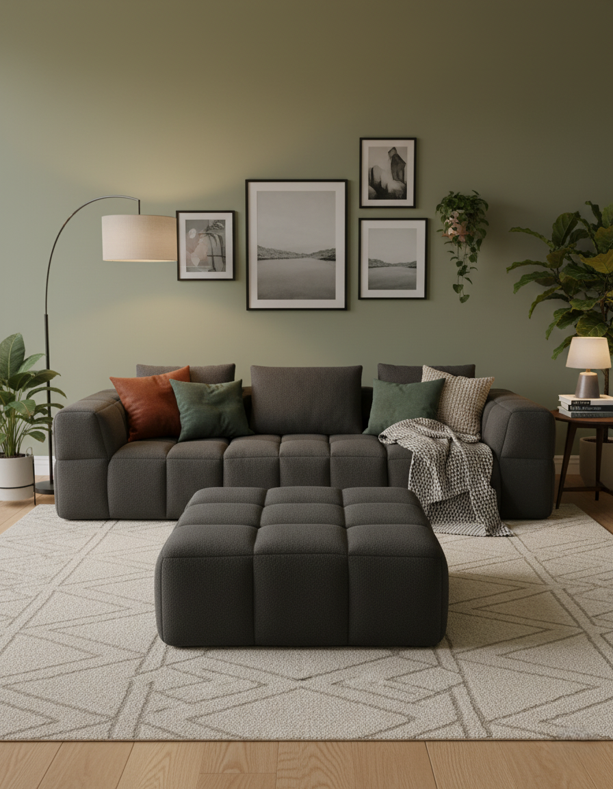 Pouf Modulaire Canapé Bubble - Tissu bouclette