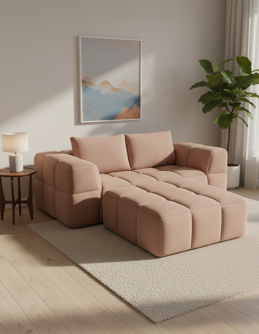 Pouf Modulaire Canapé Bubble - Tissu bouclette