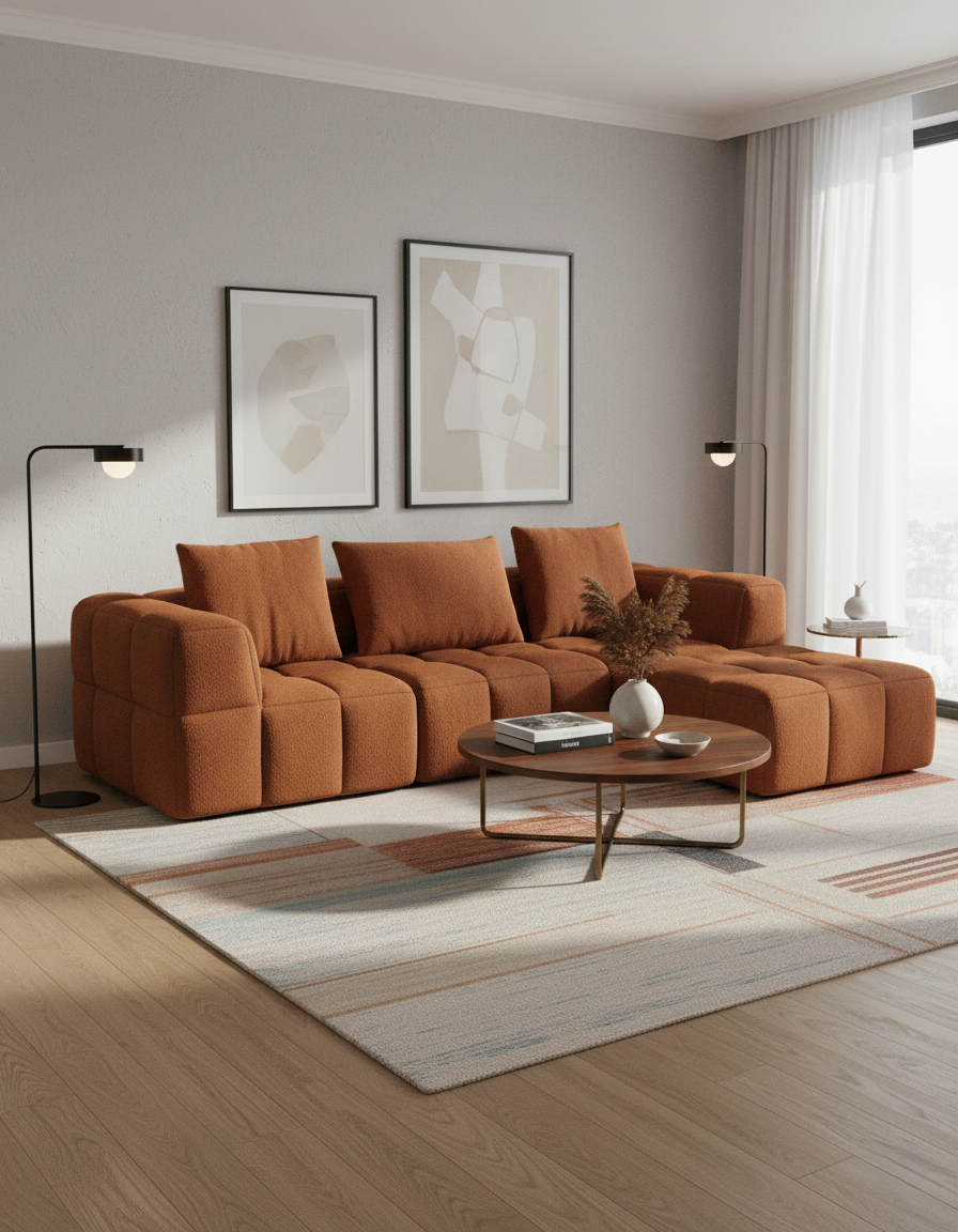 Pouf Modulaire Canapé Bubble - Tissu bouclette