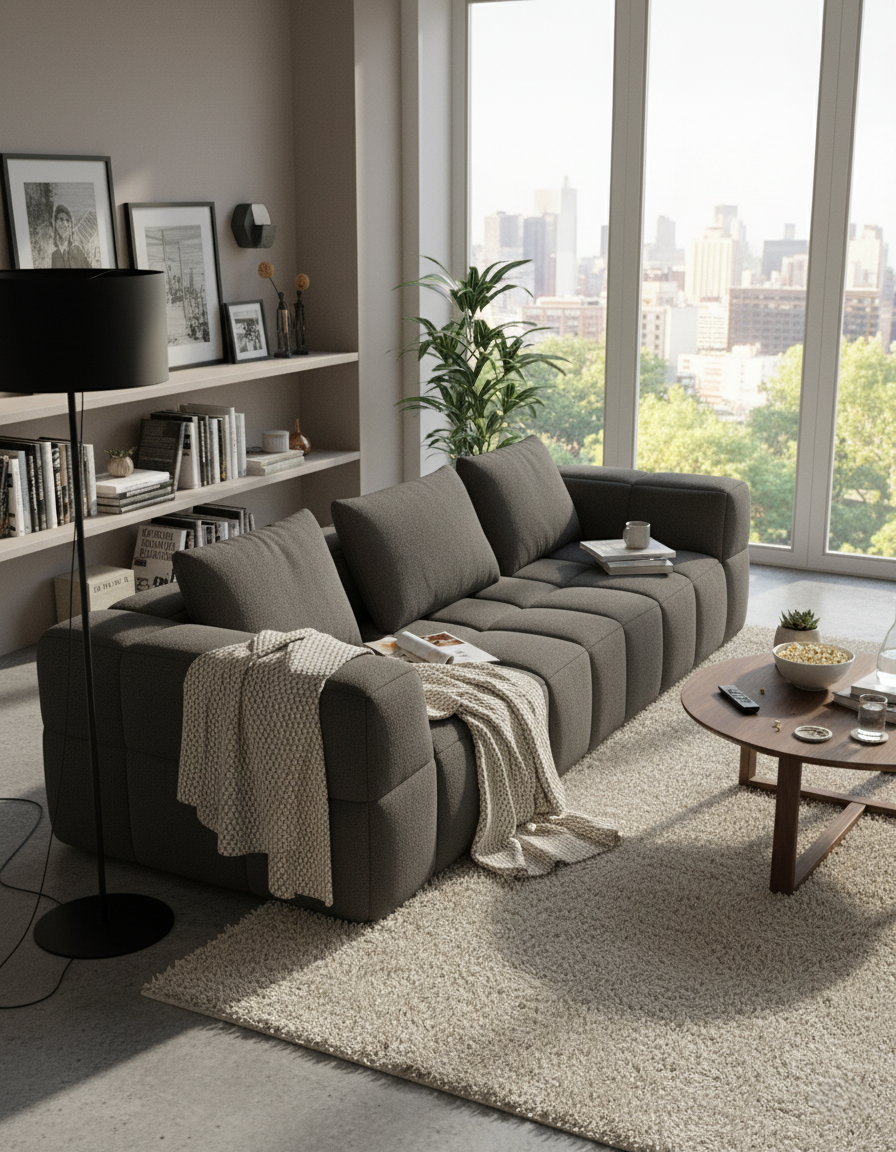 Canapé Bubble 3 Places - Tissu bouclette