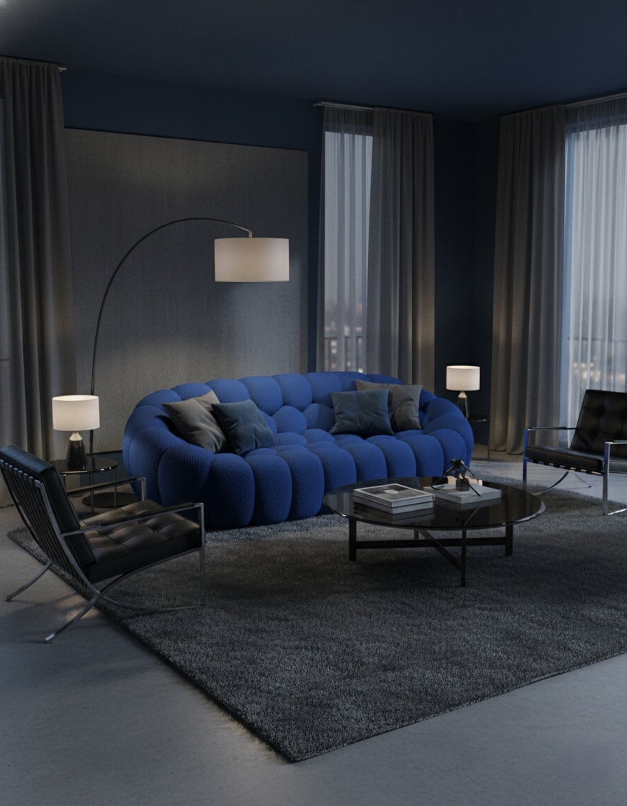 Canapé Bubble 3 places - Tissu micro-texturé