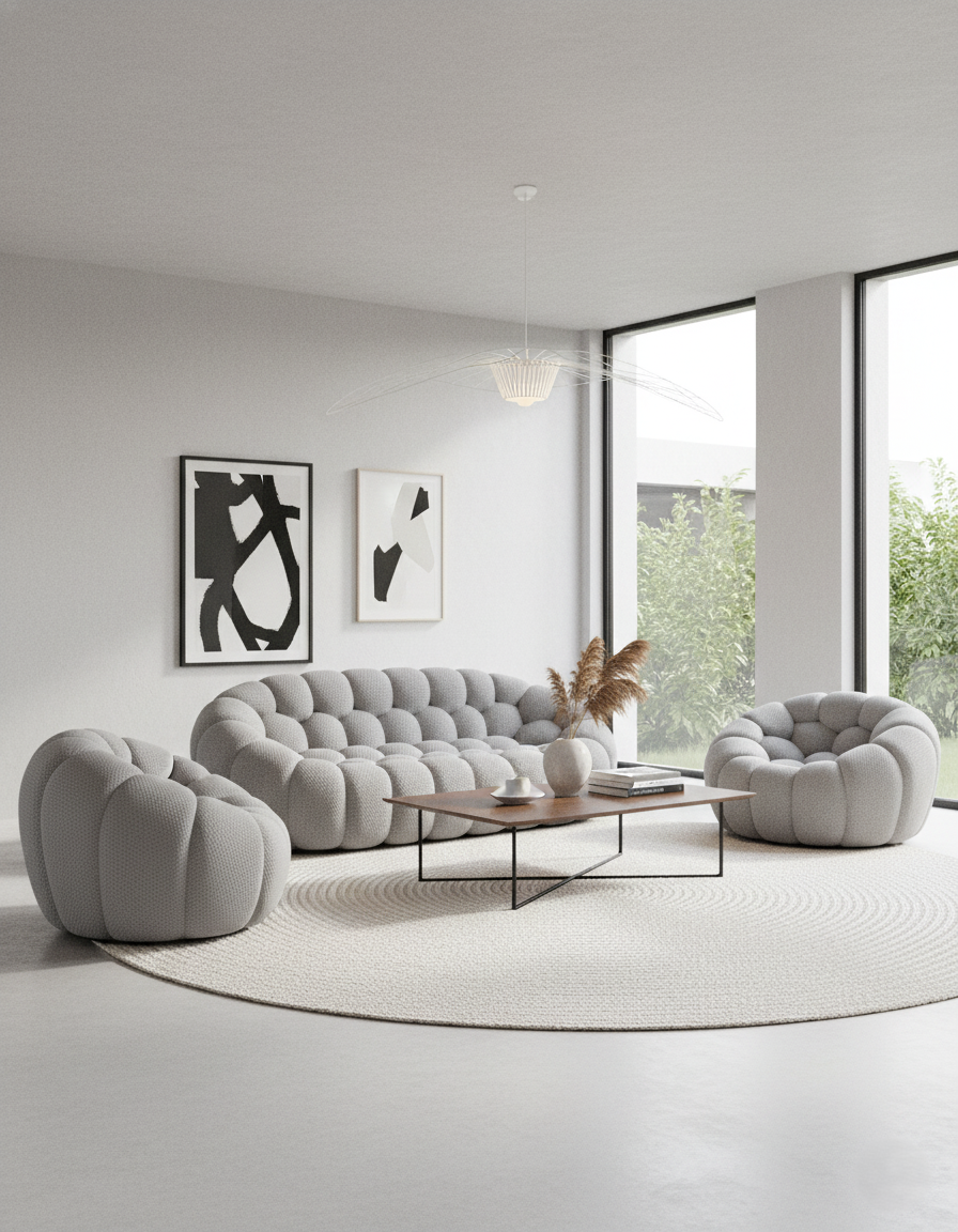 Canapé Bubble 3 places - Tissu micro-texturé