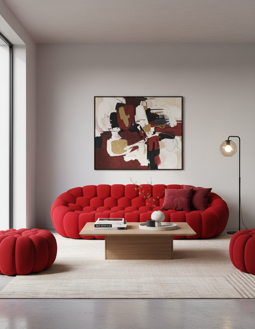 Pouf de Canapé Bubble - Tissu micro-texturé