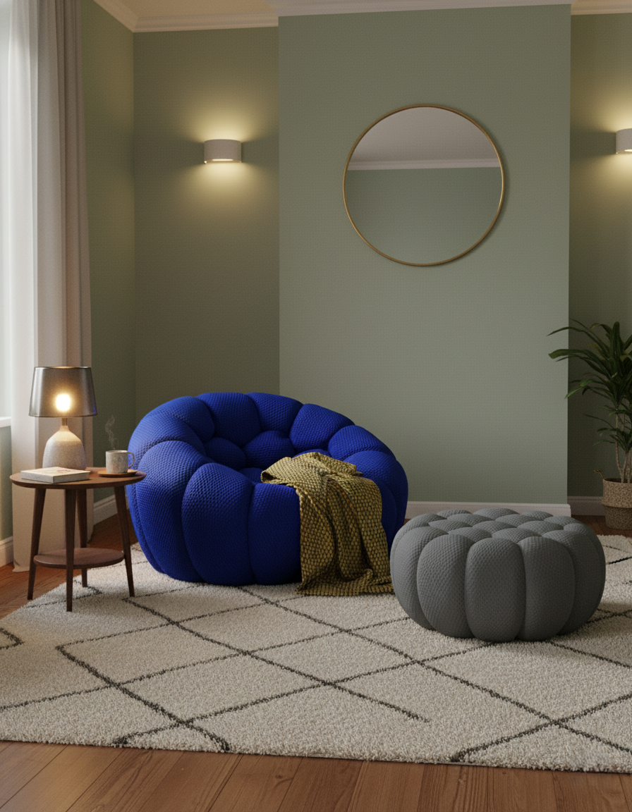 Pouf de Canapé Bubble - Tissu micro-texturé