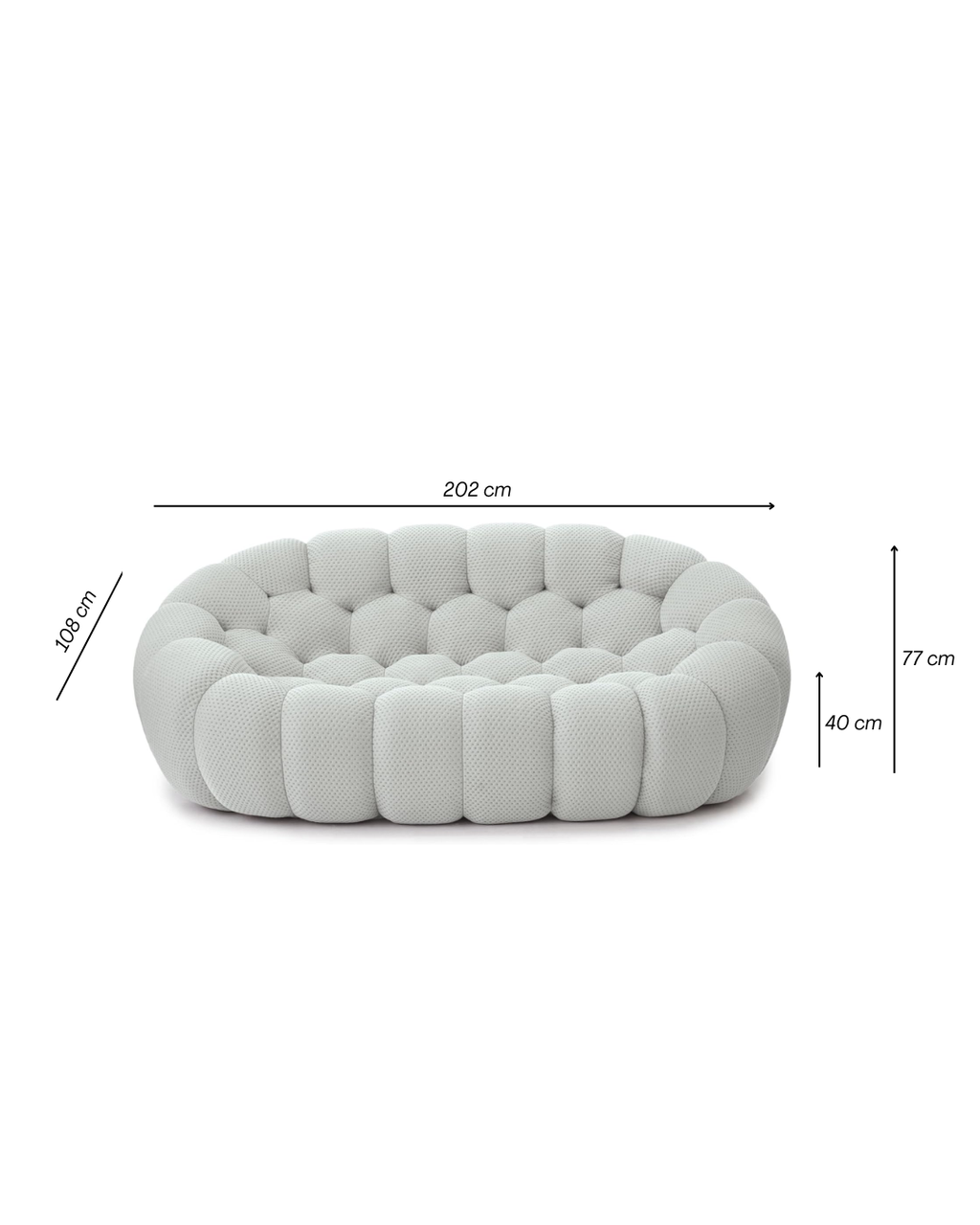 Canapé Bubble 2 places - Tissu micro-texturé