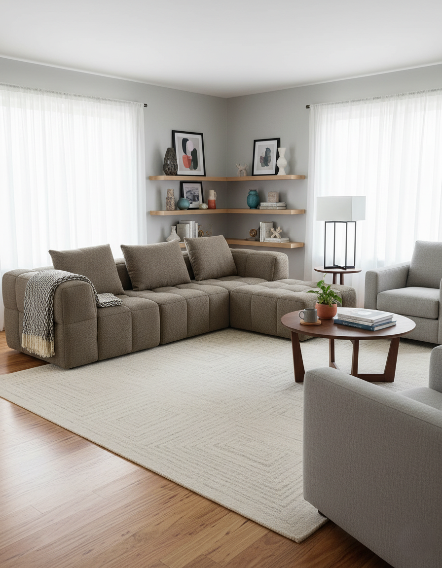 Pouf Modulaire Canapé Bubble - Tissu bouclette