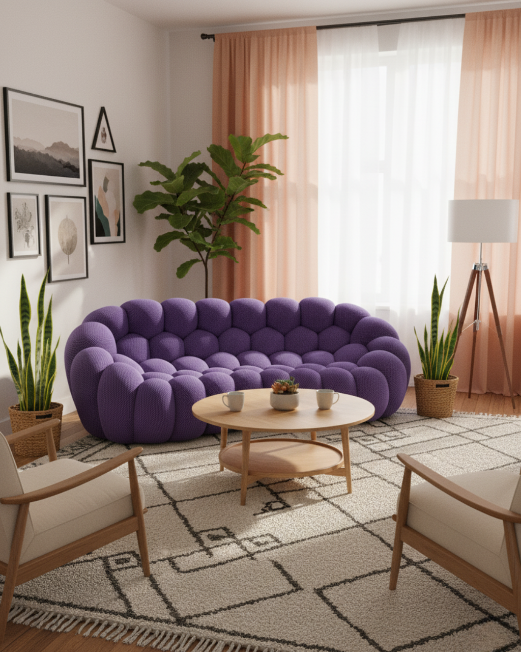 Canapé Bubble 3 places - Tissu alvéolaire